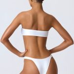 Embellished Cut-Out Bandeau Bikini Top in White - Image 2