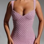Embellished Open-Back Maxi Dress in Mauve - Image 4