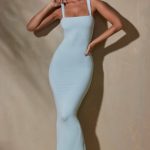 Straight Neck Low Back Maxi Dress in Mint - Image 7