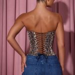 Full-Length Lace-Up Corset Top in Leopard Print - Image 2