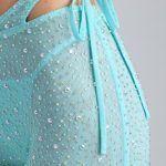 Tall Embellished Cut-Out Flared Trousers in Ice Blue - Image 4