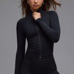 Define Luxe Zip-Up Jacket in Black - Image 7