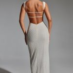 Embellished Open-Back Maxi Dress in White - Image 2