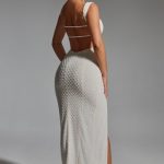 Embellished Open-Back Maxi Dress in White - Image 7