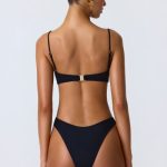 Embellished Underwired Balconette Bikini Top in Black - Image 2