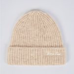 Knit Beanie Hat in Cream Marl - Image 3