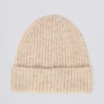 Knit Beanie Hat in Cream Marl - Image 4