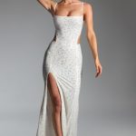 Embellished Cut-Out Fishtail Maxi Dress in White - Image 5