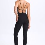 Petite Plunge Open-Back Flared Jumpsuit in Black - Image 5