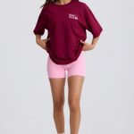 Oversized T-Shirt in Burgundy - Image 2