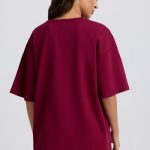 Oversized T-Shirt in Burgundy - Image 3