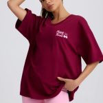 Oversized T-Shirt in Burgundy - Image 8