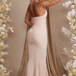 Halterneck Cut Out Maxi Dress in Cream - Image 6