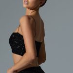 Embellished Cut-Out Crop Top in Black - Image 3