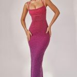 Embellished Maxi Dress in Pink/Purple Ombr?? - Image 7