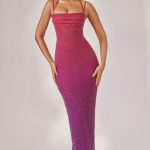 Embellished Maxi Dress in Pink/Purple Ombr?? - Image 8