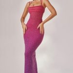 Embellished Maxi Dress in Pink/Purple Ombr?? - Image 9