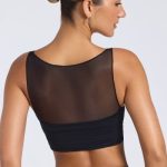 Sheer Panelled Ruched Crop Top in Black - Image 2