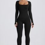 Super Sculpt Seamless Full-Length Jumpsuit in Black - Image 6