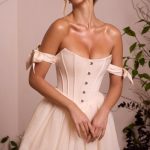 Off Shoulder Tulle Skirt Mini Dress in Ivory - Image 6