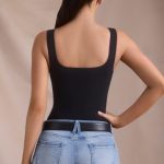 Seamless Sweetheart-Neck Bodysuit in Black - Image 4