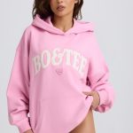 Oversized Hoodie in Baby Pink - Image 10