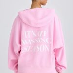 Graphic-Print Hoodie in Bubblegum Pink