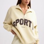 Quarter-Zip Sweatshirt in Bone