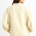 Quarter-Zip Sweatshirt in Bone - Image 2