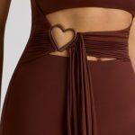 Bandeau Mini Dress in Chocolate Brown - Image 4