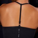 Scoop Neck Halter Sports Bra in Black - Image 4