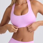 Super Sculpt Seamless T-Back Sports Bra in Violet Pink - Image 4