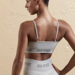 Curved Neckline Sports Bra in Silver - Image 2