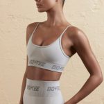 Curved Neckline Sports Bra in Silver - Image 3