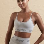 Curved Neckline Sports Bra in Silver - Image 7