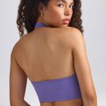 Define Luxe Halterneck Sports Bra in Purple - Image 2