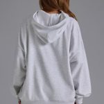 Appliqu?? Oversized Hoodie in Grey Marl - Image 2