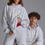 Appliqu?? Oversized Hoodie in Grey Marl - Image 5