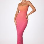 Embellished Maxi Dress in Red and Orange Ombr?? - Image 8
