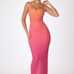 Embellished Maxi Dress in Red and Orange Ombr?? - Image 9