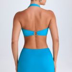 Mid-Rise Micro Mini Skirt in Aqua Blue - Image 2