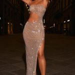 Embellished Cut-Out Bandeau Maxi Dress in Honey - Image 2