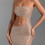 Embellished Cut-Out Bandeau Maxi Dress in Honey - Image 5