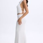 Low-Rise Maxi Skirt in White - Image 3
