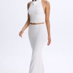 Low-Rise Maxi Skirt in White - Image 5