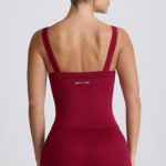 Super Sculpt Seamless Longline Tank Top in Burgundy - Image 3
