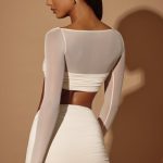 Asymmetric Draped Mini Skirt in Ivory - Image 2