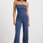 Chunky Knit Kick Flare Unitard in Washed Navy - Image 7