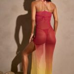Sheer Maxi Dress in Yellow Multi - Image 2