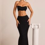 Embellished Mid-Rise Maxi Skirt in Black - Image 6